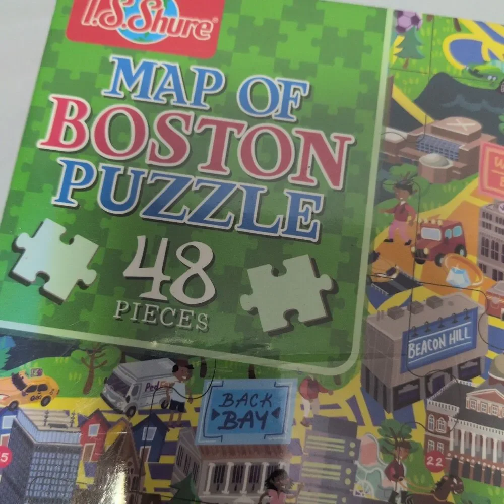 T.S. Shure Map of Boston Puzzle 48 Pieces Santa Globe  New & Sealed Ages 4 & Up